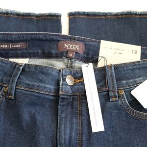 NYDJ Sheri Slim Ankle Cooper Denim Jeans Sz 12 NWT
